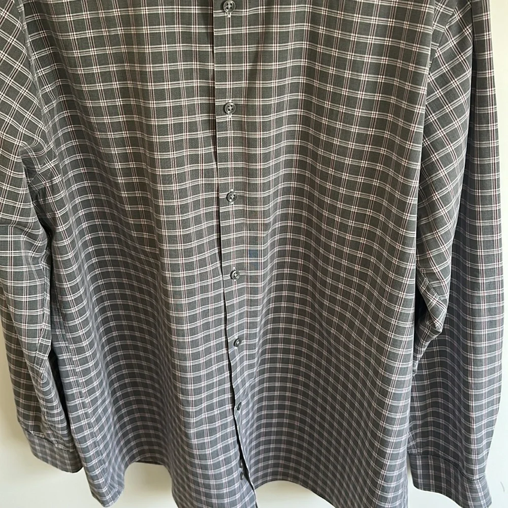 Michael Kors Gray Checkered Regular Fit Airsoft  Cotton Button Down Dress Shirt